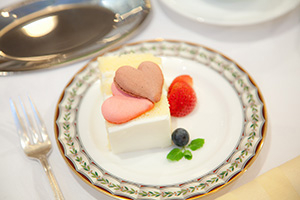 ハート型のデザート