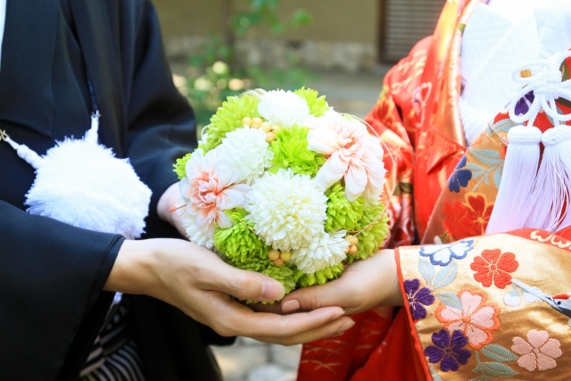 和装用のブーケ
